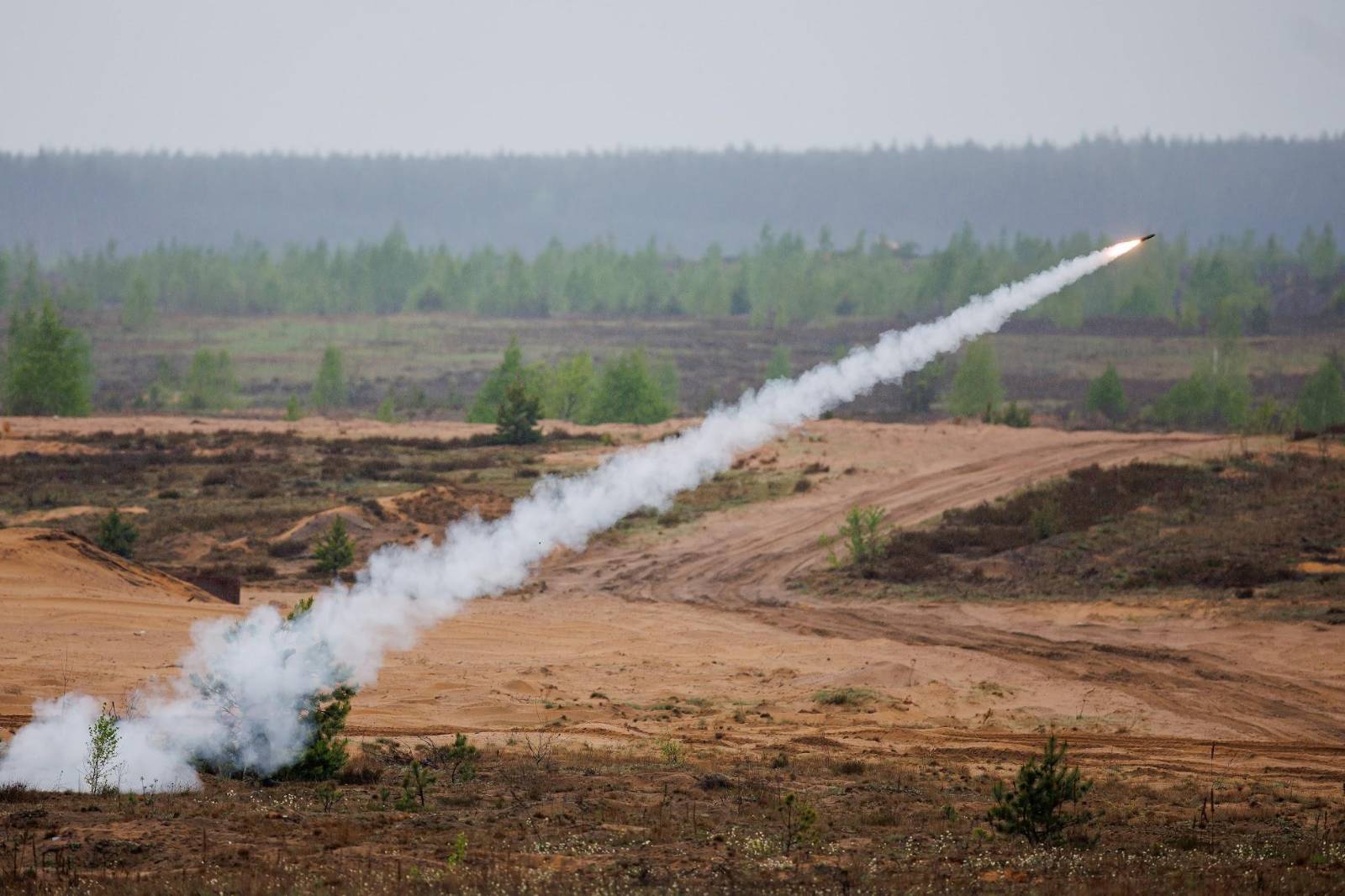 Rocket launch at a training range